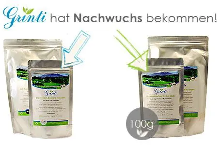Bild: Zum ersten Mal ist der Grüntee von Grinti nun auch in 100g-Beuteln erhältlich