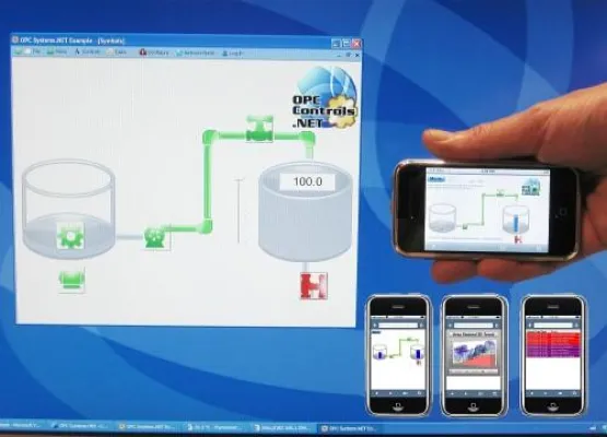 Bild: Maschinen- und Anlagenvisualisierung mit dem Apple iPhone - Web Controls, Trends und Alarme im Safari Browser