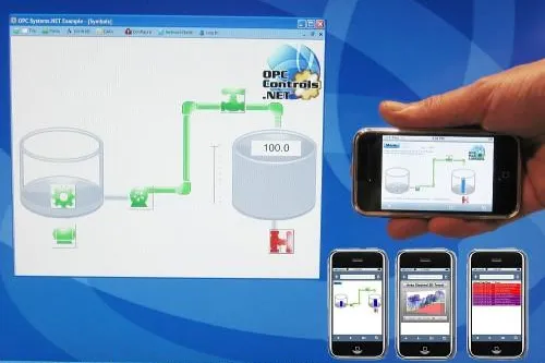 Bild: Maschinen- und Anlagenvisualisierung mit dem Apple iPhone - Web Controls, Trends und Alarme im Safari Browser