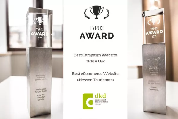 Bild: dkd Internet Service GmbH gewinnt TYPO3 Award 2018