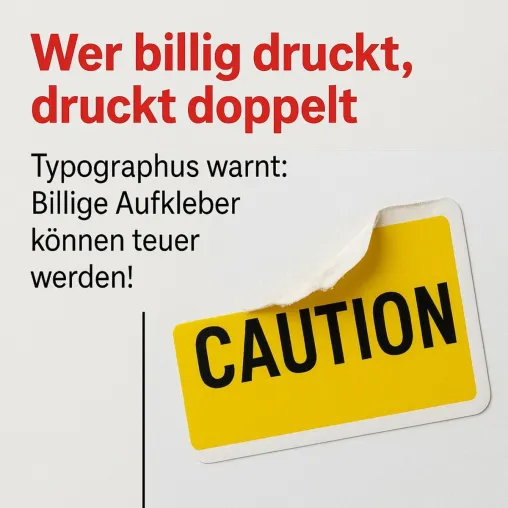 Wer billig druckt, druckt doppelt: Berliner Druckerei warnt vor Aufkleber-Fallen Bild: Wer billig druckt, druckt doppelt: Berliner Druckerei warnt vor Aufkleber-Fallen