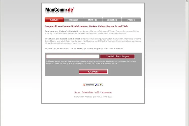 Neues Internet-Portal für die Wirkung von Markennamen Bild: Neues Internet-Portal für die Wirkung von Markennamen