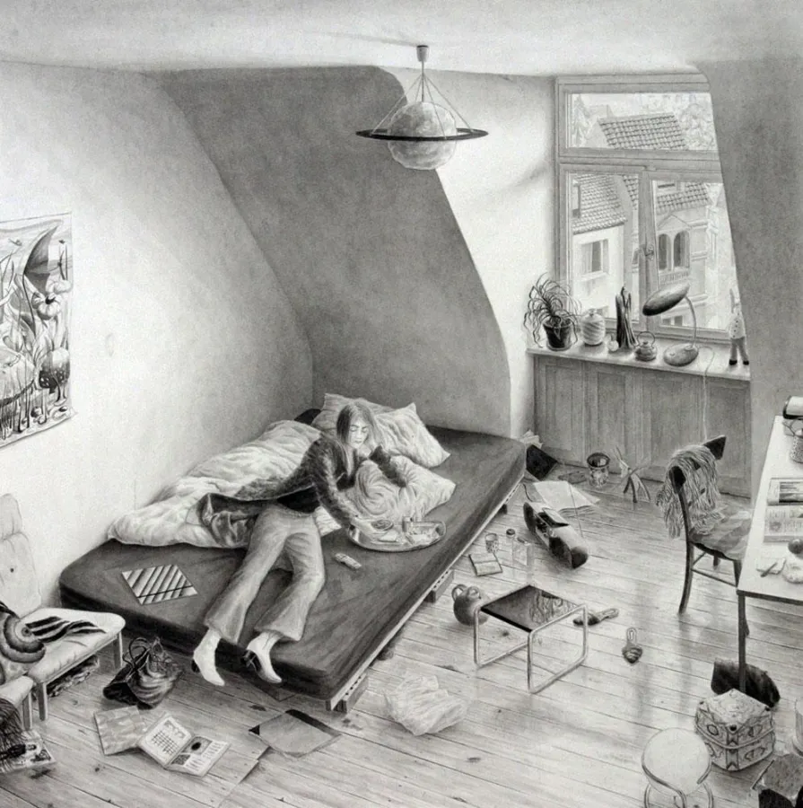 ANNA LEA HUCHT BONNER KUNSTVEREIN  9. Mai  - 5. Juli 2009   Ohne Titel, 2007 Aquarell auf Papier 55 x 57 cm  Courtesy: Galerie Meyer Riegger, Karlsruhe