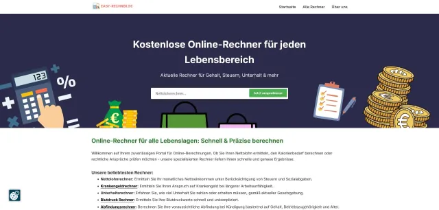 Bild: Digitaler Helfer im Alltag: easy-rechner.de bietet kostenlose Online-Rechner für jede Lebenslage