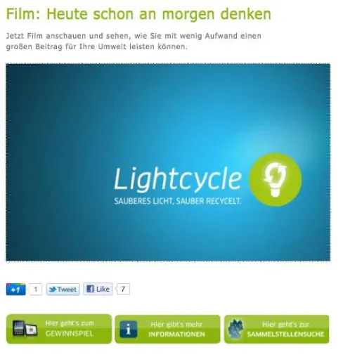 Heute schon an morgen denken – Lightcycle startet Herbstkampagne mit Film und Gewinnspiel Bild: Heute schon an morgen denken – Lightcycle startet Herbstkampagne mit Film und Gewinnspiel