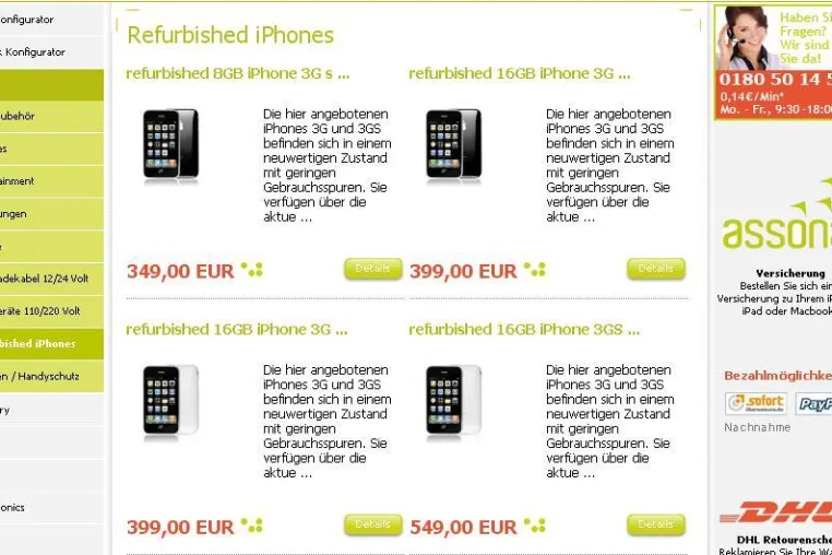 Bild: Refurbished iPhones von Telcoland erneut im Preis gesenkt