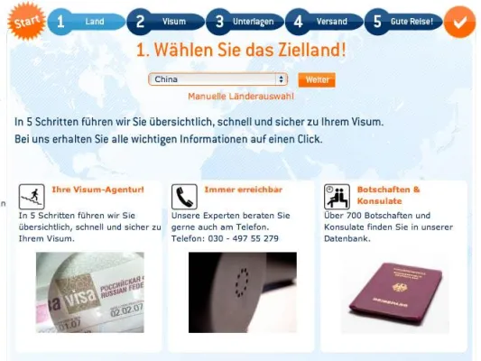 Bild: Visa für mehr als 250 Länder auf auslandsvisum.de