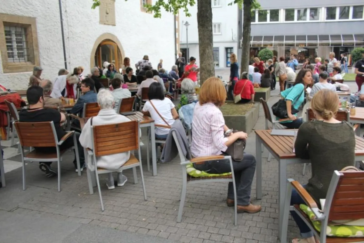 Lesung auf dem Kornhausplatz Göppingen 2014