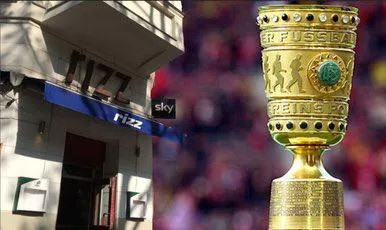 Bild: DFB Pokal Finale Bayern - Eintracht auf Leinwand in Kreuzberg Graefekiez