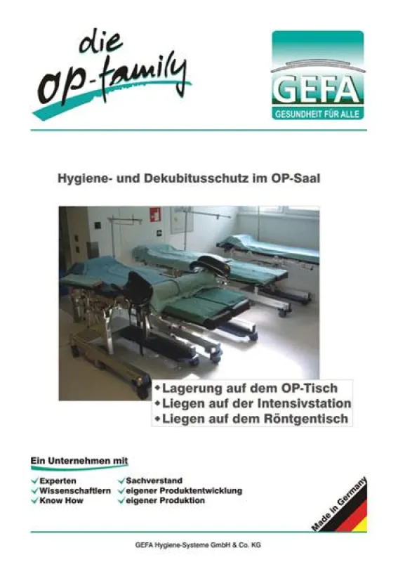 Der neue OP-Katalog der GEFA Hygiene-Systeme basiert auf langjährigem Know-how.