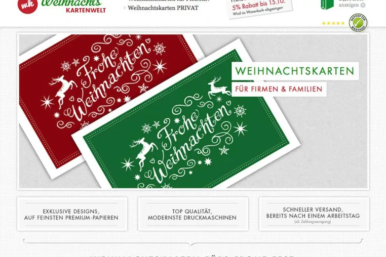 Bild: Jetzt schon an die Weihnachtspost denken - Individuell gestaltbare Karten zum Fest in Profi-Qualität