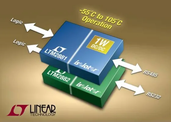 Linear Technology | LTC2881-82: Galvanisch getrennte RS485- und RS232-µModule-Transceiver Bild: Linear Technology | LTC2881-82: Galvanisch getrennte RS485- und RS232-µModule-Transceiver