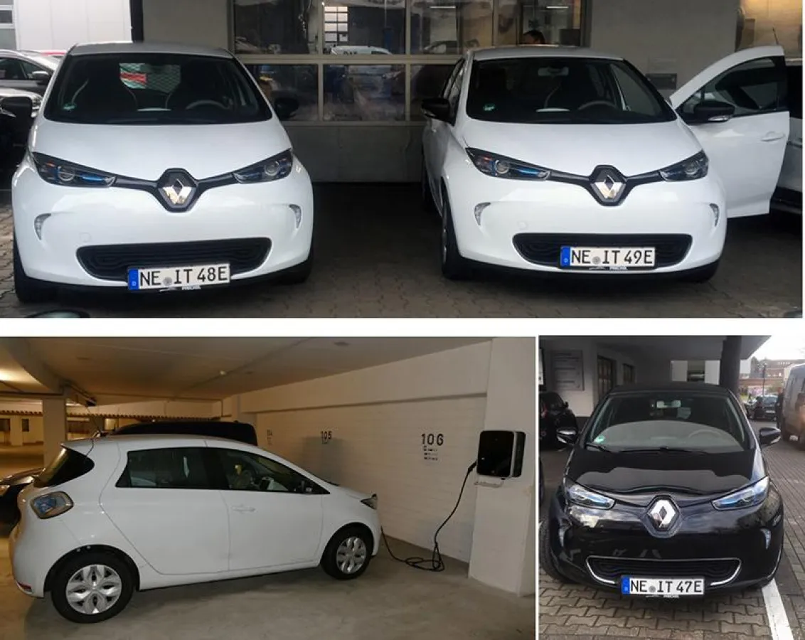 Die drei E-Autos, die von der ITK Rheinland mit Fördermitteln angeschafft wurden.