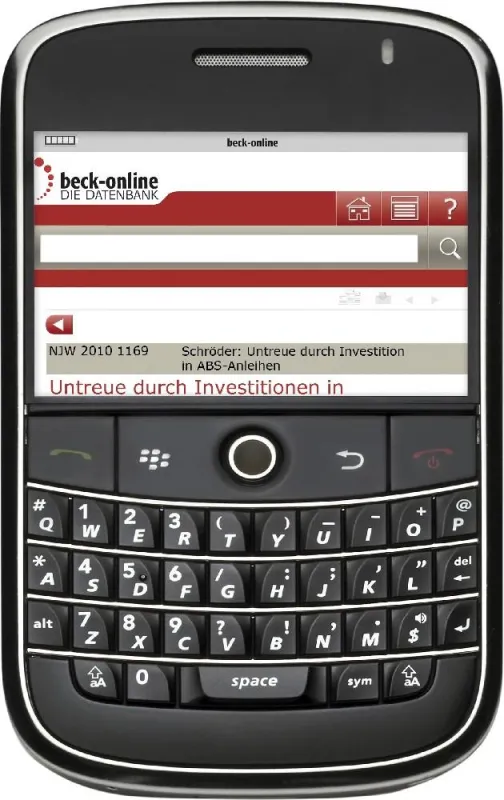 Das ganze Recht immer griffbereit dank beck-online für Smartphones.