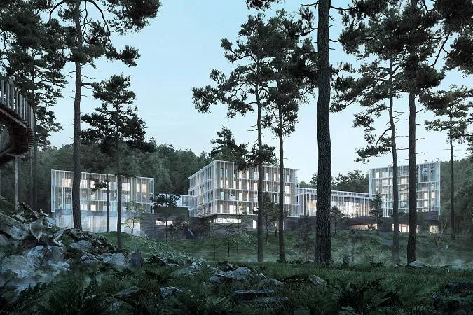 Bild: Erholung im Refugium in den Bergen Georgiens - Neuer Hotelentwurf von Henning Larsen im Bauprozess