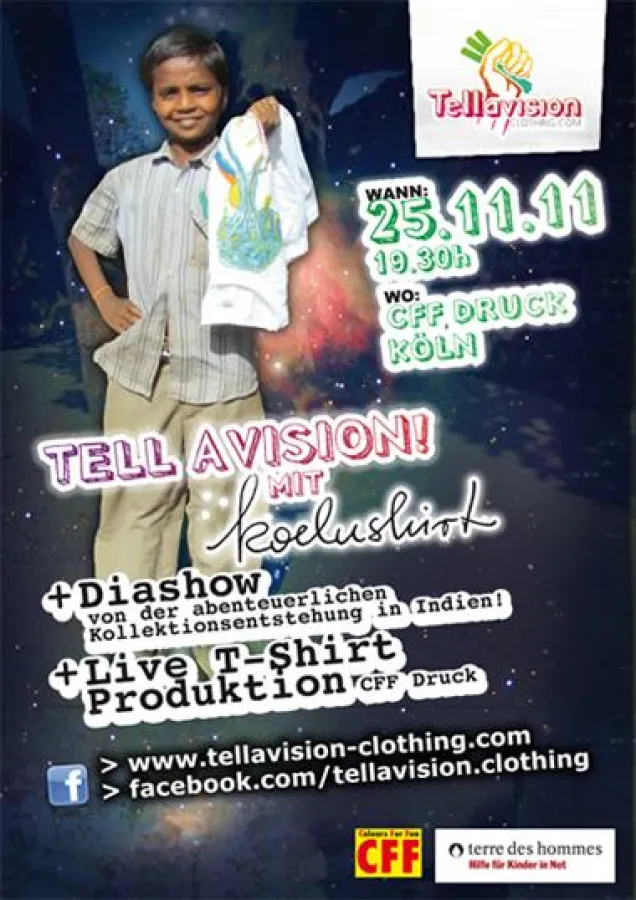 Bedürftige KIDS werden zum Designer und DU zum Träger ihrer STIMME - Live T-Shirt Druckevent in Köln Deutz