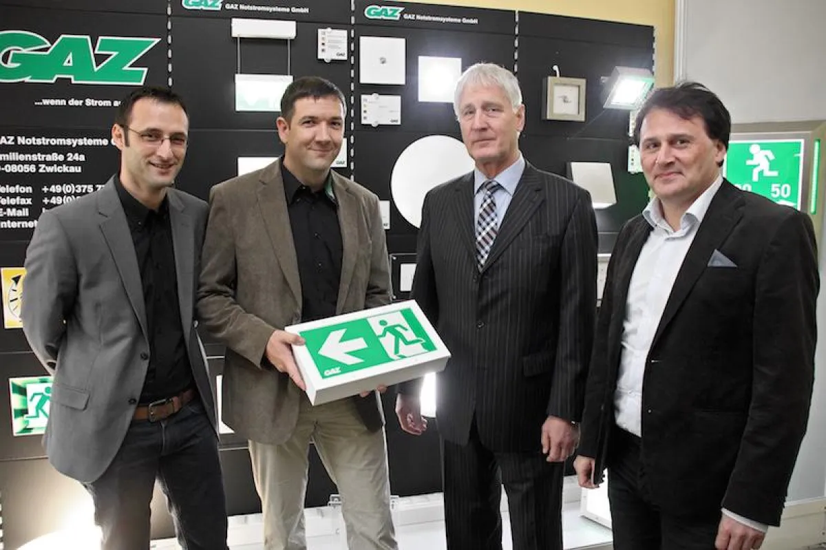 Die Geschäftsführer der GAZ mit Jürgen Katzer (2.v.r.)