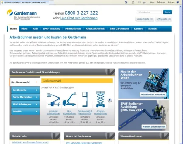 Bild: Live-Chat, Beratung, interaktive Hilfen und Datenbanken: Gardemanns Internet-Auftritt setzt Maßstäbe