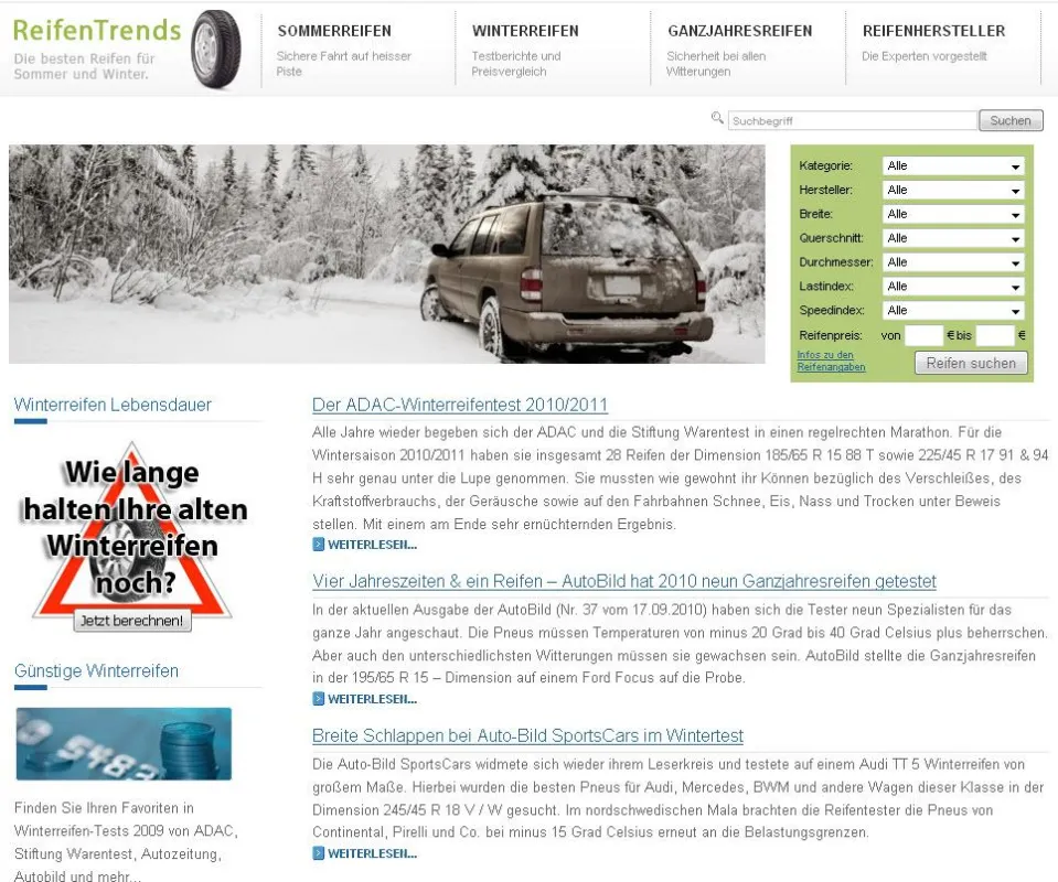 ADAC Winterreifen Test 2010: Testsieger im Preisvergleich
