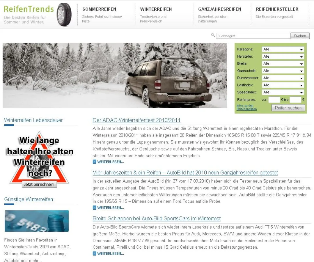 ADAC Winterreifen Test 2010: Testsieger im Preisvergleich