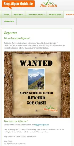 Bild: Alpen-Reporter gesucht