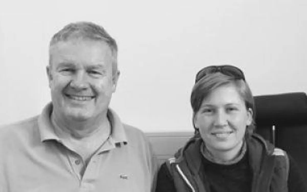 Matthias Maus mit Sarah Reindl nach erfolgreicher LASIK