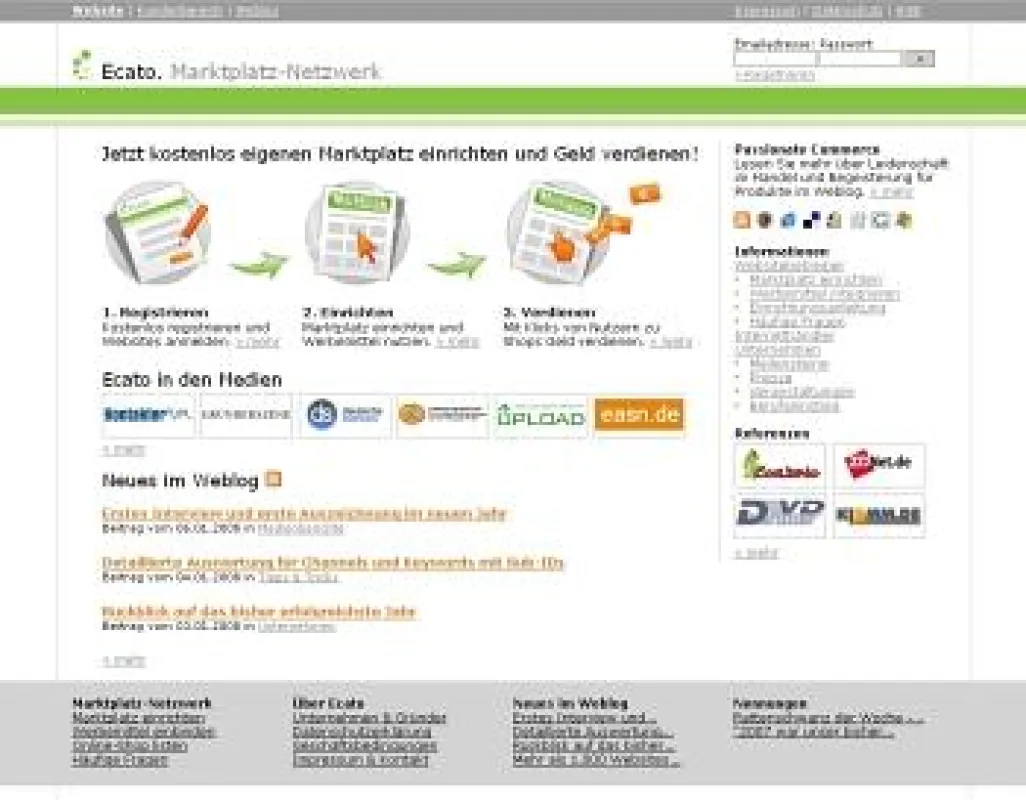 Screenshot www.ecato.com