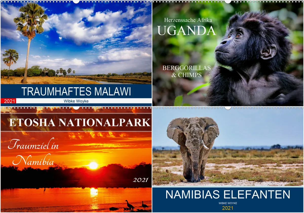 Ob Uganda oder Namibia - zu vielen Ländern in Afrika hat die Autorin Kalender veröffentlicht