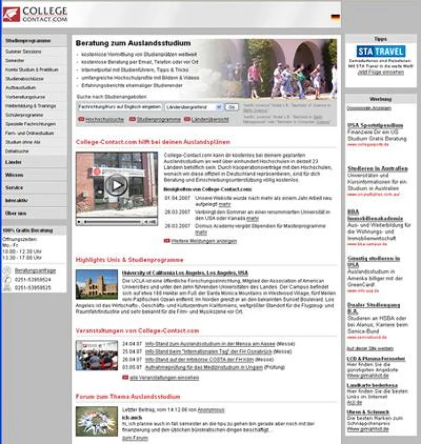 Homepage College-Contact.com