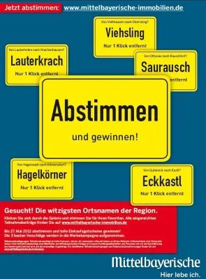 Bild: Schönling -Saurausch -Freudenhaus: Leser entwickeln Kampagnenmotive für Immobilienportal der Mittelbayerischen