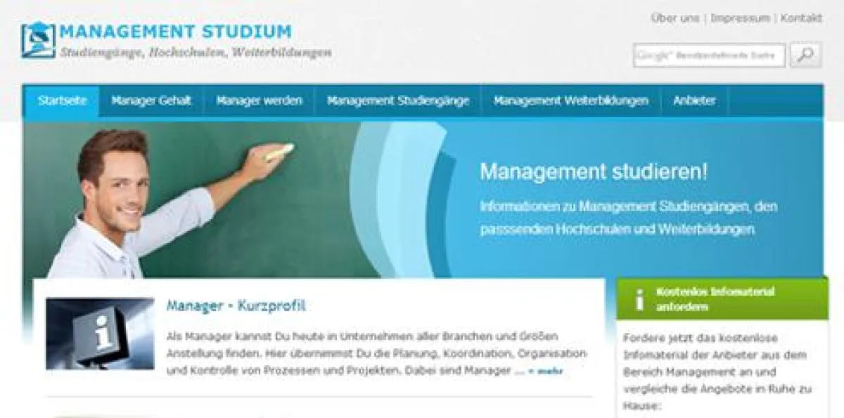Das Portal Management-Studium.net informiert ab sofort über alle Wege zum Manager.