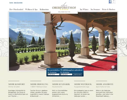 Bild: websLINE realisiert 5-Sterne Webpaket für 5-Sterne Hotel "Der Oberforsthof"