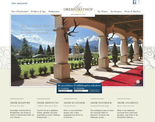 Bild: websLINE realisiert 5-Sterne Webpaket für 5-Sterne Hotel "Der Oberforsthof"