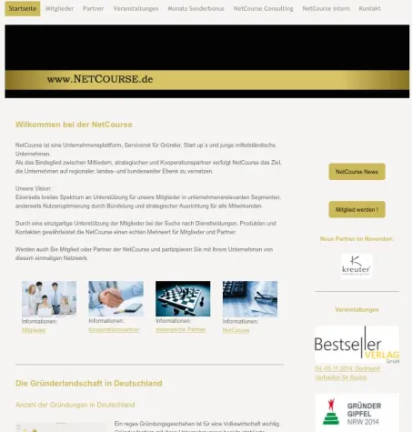 Bild: Start des Unternehmensportals NetCourse