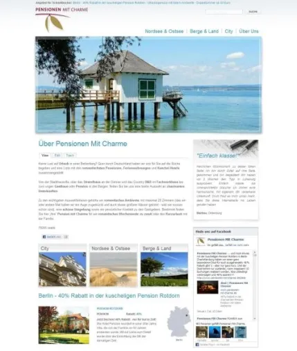 Das Online-Reiseportal Pensionen mit Charme präsentiert sich mit einem neuen und attraktiven Web-Auftritt Bild: Das Online-Reiseportal Pensionen mit Charme präsentiert sich mit einem neuen und attraktiven Web-Auftritt