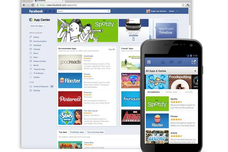 Facebook App Center Bild: Facebook App Center