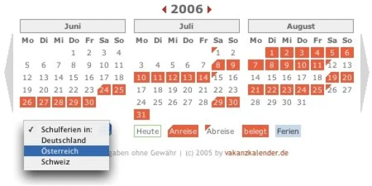 Bild: Vakanzkalender.de - Der kostenlose Online-Belegungsplan