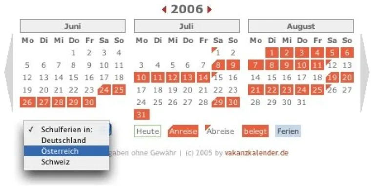 Bild: Vakanzkalender.de - Der kostenlose Online-Belegungsplan