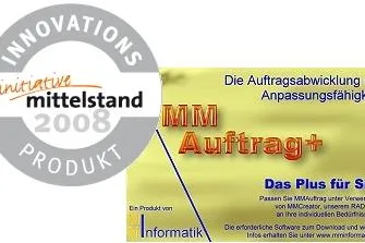 Bild: Initiative Mittelstand - "MMAuftrag+ ist Innovationsprodukt 2008"