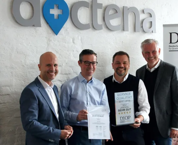 Bild: Doctena erhält Gütesiegel des DIQP für sehr gute Servicequalität