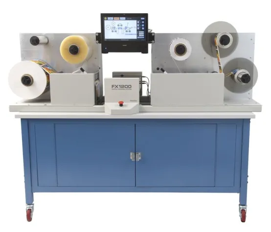 Bild: Professionelle Etiketten-Weiterverarbeitungsanlage Primera FX1200e