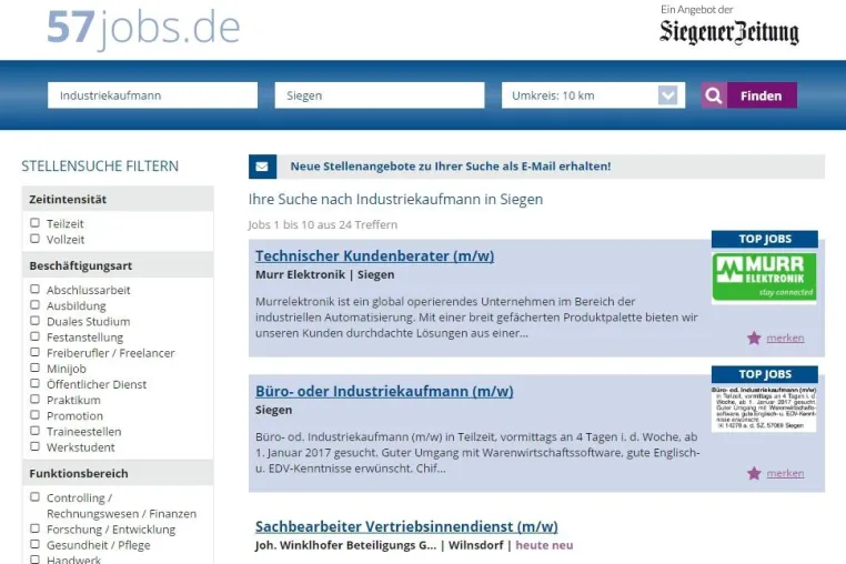Bild: Neues Portal www.57jobs.de gestartet