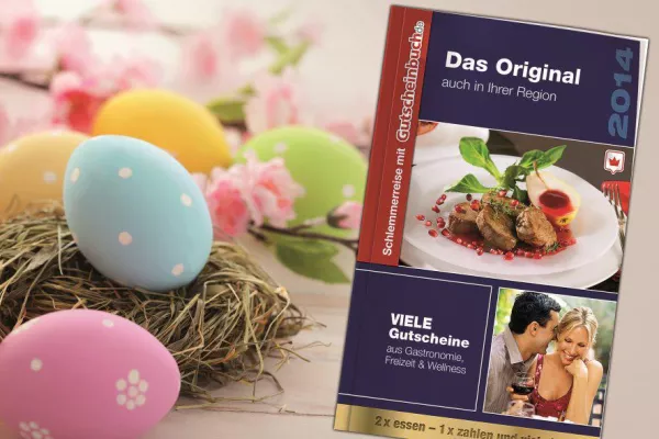 Bild: Frischer Wind im Osternest mit dem blauen Gutscheinbuch