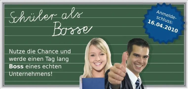 Bild: Suche / Biete: Chefsessel für einen Tag - „Schüler als Bosse“ am 20.05. in Frankfurt – Anmeldefrist 14.04.
