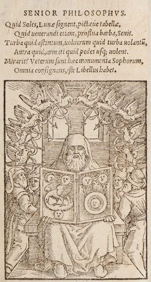 „Senior Philosophus“ aus „De Chemia Senioris“ von 1560 (Foto: HAB)