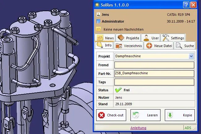 Bild: Neue Dateiverwaltung für CATIA V5 : SolRes