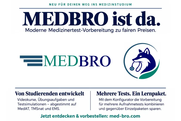 Bild: MEDBRO startet Medizinertest: Eine moderne Lernplattform für MedAT, TMSnat und EMS