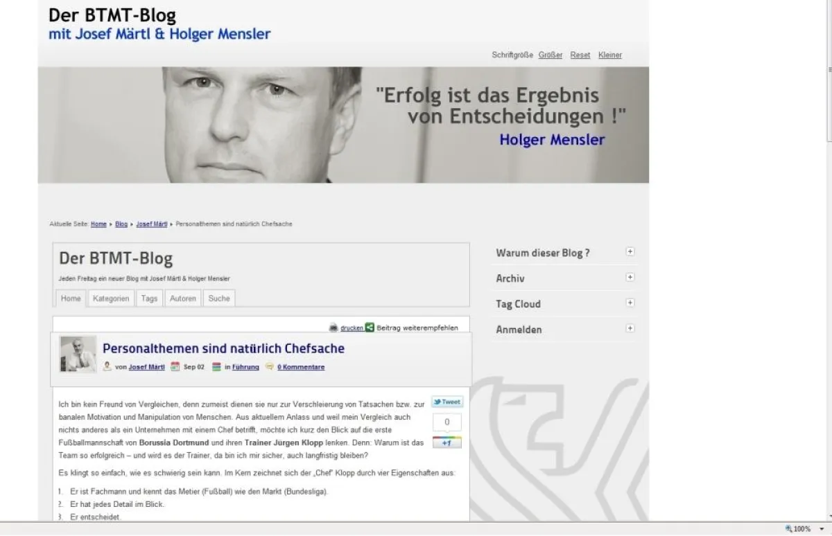 Der Blog der BT BAYERN TREUHAND Management & Technologie AG geht online