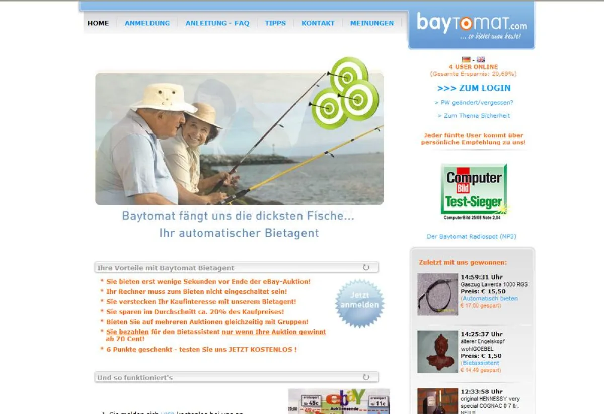 Die Webseite www.baytomat.com