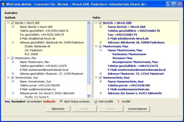 Bild: WinFonie Mobile 2: Kontakte, Termine und Aufgaben mit dem Handy synchronisieren